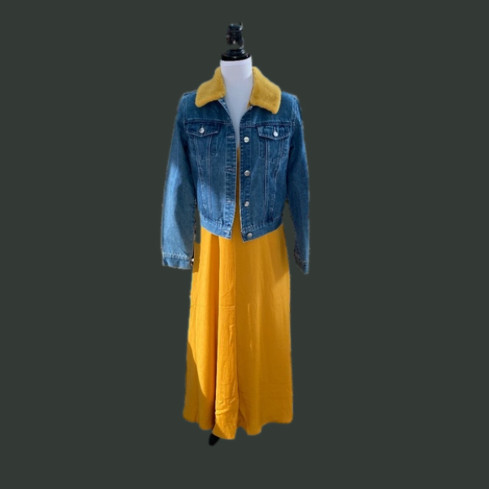 Samantha Sipos BABE Faux Fur Collar Denim Jacket EUC - Picture 9 of 14